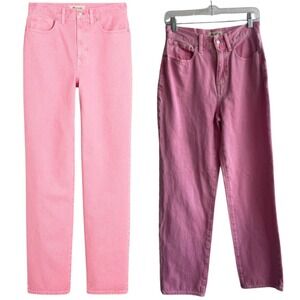 Madewell Pink Size 25" / 32" Baggy Straight Jeans Retro High Rise Cotton
